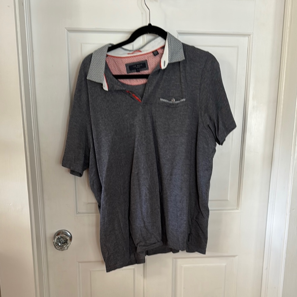 Ted Baker London Grayish Blue Polo Shirt Classic Style